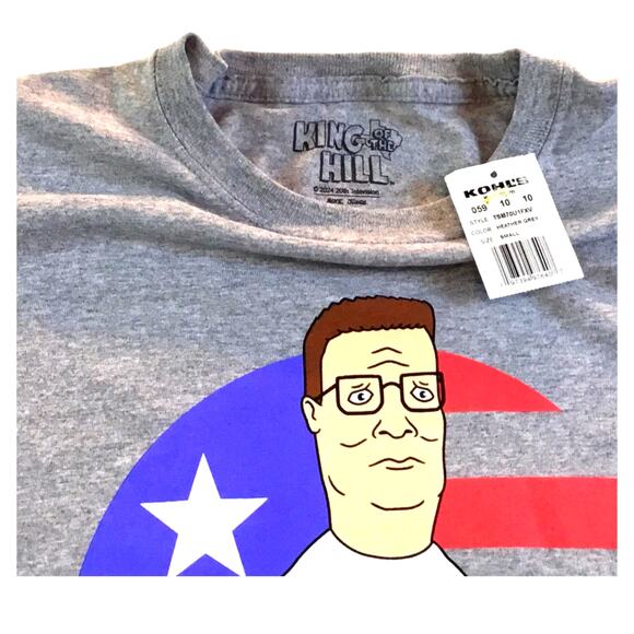 King of the Hill Hank T-Shirt Gray Small Made in The USA NWT - Picture 2 of 2